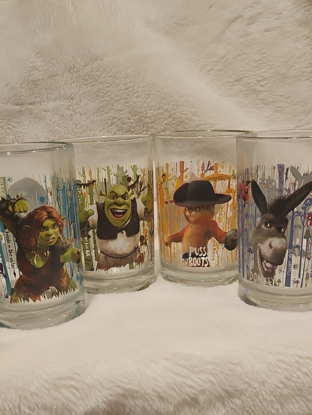 DreamWorks Shrek Forever After McDonald's Lot of 4 Glasses 2007 Collectibles